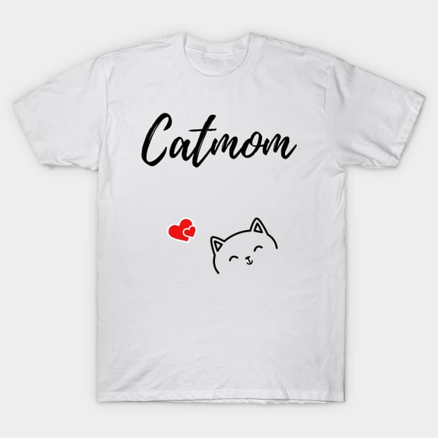 Catmom design with cute cat and hearts T-Shirt by KJ PhotoWorks & Design